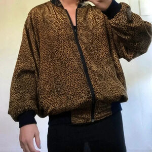 Kathryn Deene NY Bomber Shaket sz 3Xl 26/28 Animal Cheetah Print Comfy